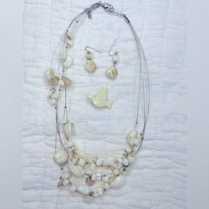 1 Necklace, 1 pair of Earrings & 1 Brooch (Vintage)